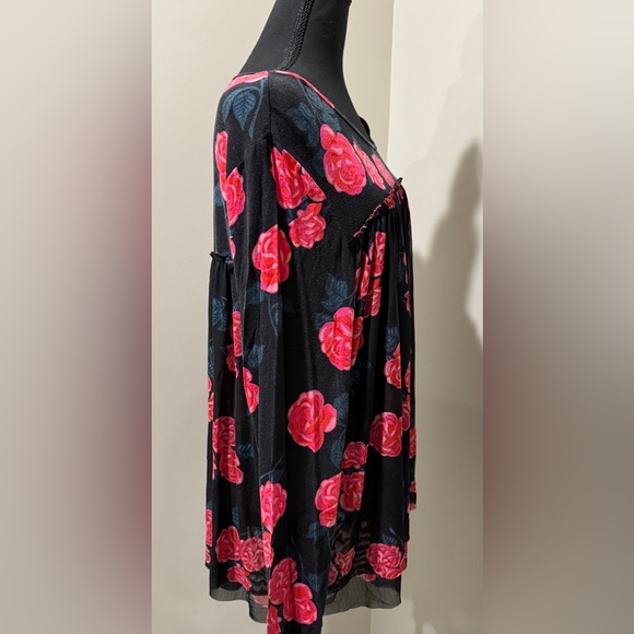 Matilda Jane Black Floral Rose Print Long Sleeve Tunic Top Women's XXL - Picture 7 of 16